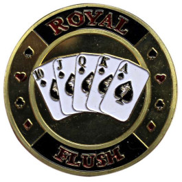 Poker Protector Card Guard Cover in Capsule :  Royal Flush Gold