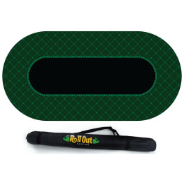 8-Player Texas Hold'em Poker Table Top Roll Out Mat Portable Poker Table  - Green 