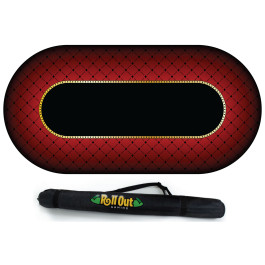 8-Player Texas Hold'em Poker Table Top Roll Out Mat Portable Poker Table  - Red