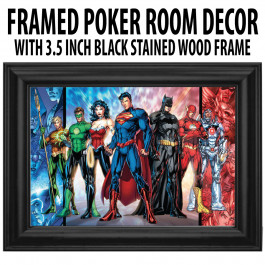 Poker Room art décor Framed Art  : Justice League Superman Wonder Woman Batman
