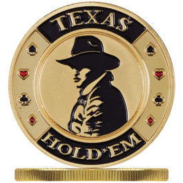 Poker Protector Card Guard Cover in Capsule :  Texas Holdem Cowboy Gold