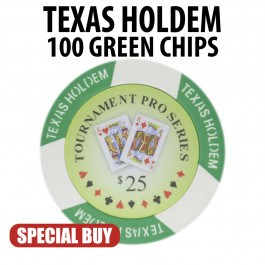 Tournament Pro 11.5 Gram 11.5 Gram Poker Chips 100 GREEN Chips CLEARANCE