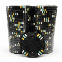 12 Stripe Non-Denominated 13.5g Poker Chips, 100-pack BLACK CLEARANCE