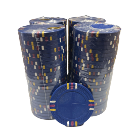 12 Stripe Non-Denominated 13.5g Poker Chips, 100-pack DARK BLUE CLEARANCE