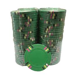 12 Stripe Non-Denominated 13.5g Poker Chips, 100-pack GREEN CLEARANCE