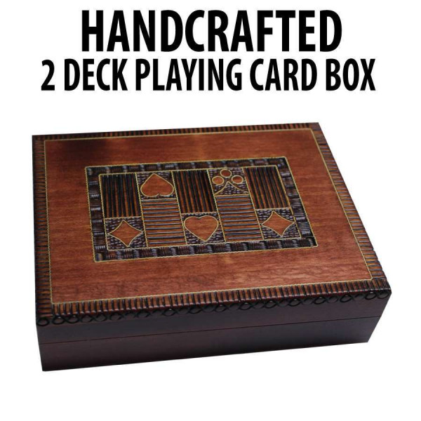 Card box, playing-card cassette made of solid wood (without playing-cards)