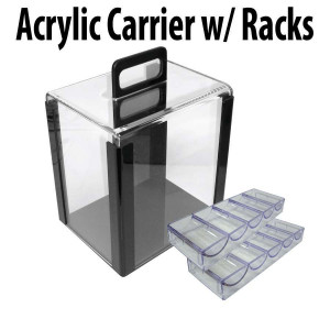 1000 capacity Acrylic Carrier:  Casino Poker Chip carrier case with chip trays 