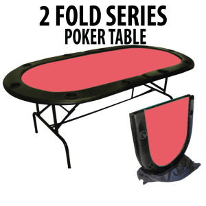 2 Fold Series 10 Player Folding Poker Table RED