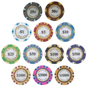 Monte Carlo Poker Chips : 14g Chips : Sold by the roll