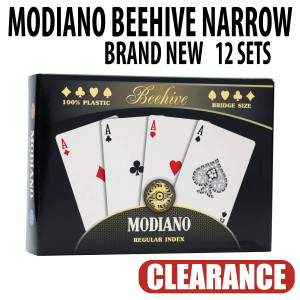 CLOSEOUT | Modiano Beehive 100% Plastic Narrow Size Playing Cards | 12 Sets 24 Decks | Green Brown