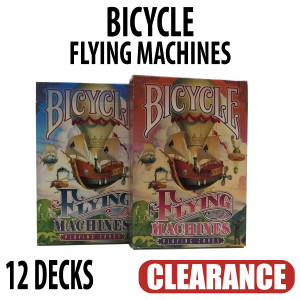 Bicycle Playing Cards 12 Decks Flying Machines 6 Orange and 6 Blue CLEARANCE