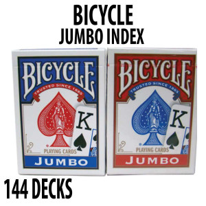 Bicycle Rider Back Plastic Coated Playing Cards 144 Decks Red & Blue JUMBO Index
