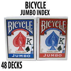 Bicycle Rider Back Plastic Coated Playing Cards 48 Decks Red & Blue JUMBO Index