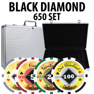 Black Diamond Poker Chips 650 W/ Aluminum Case 