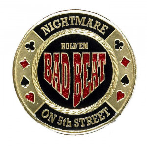 Poker Protector Card Guard Cover in Capsule :  Bad Beat Nightmare on 5th Street