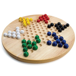 Wood Chinese Checkers with Wooden Marbles