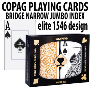 Copag Playing Cards Elite Bridge Black/Gold Jumbo Index