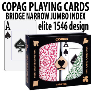 Copag Playing Cards Elite Bridge Green/Burgundy Jumbo Index