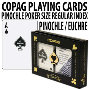 Copag Pinochle / Euchre - RB Poker Size Regular Index Double Deck 48 Cards per deck