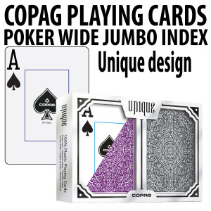 Copag Playing Cards Unique Design Poker Purple/Grey Jumbo Index
