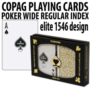 COPAG MASTER PLASTIC PLAYING CARDS POKER SIZE REGULAR INDEX BLACK/RED DOUBLE-DEC 