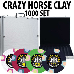 Crazy Horse 1000 Poker Chips W/ Aluminum Case