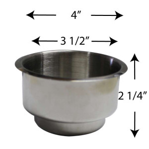 Stainless Steel Dual size Cup Holder for Poker or Blackjack Table