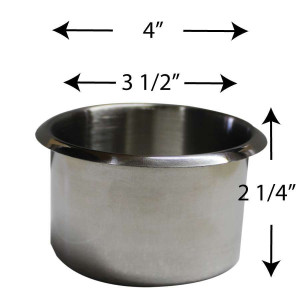 Stainless Steel Jumbo size Cup Holder for Poker or Blackjack Table