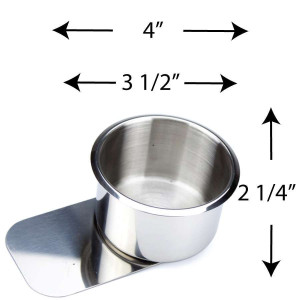 Stainless Steel Slide Under Cup holder Jumbo for Poker or Blackjack Table