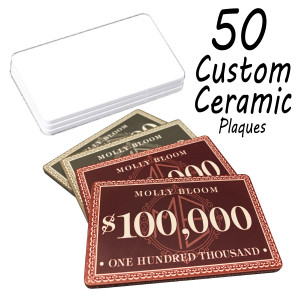 Custom Ceramic Poker Chip Plaques 40g Chips : 50 Plaques