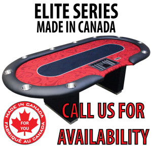 POKER TABLE SPS ELITE - Red Dealer Table With Box Style Legs