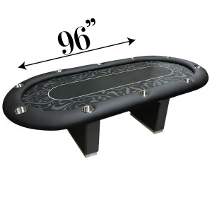 POKER TABLE SPS ELITE - Black Full Bumper Table With Box Style Legs