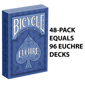 Bicycle Playing Cards EUCHRE Plastic Coated Cards 48 Packs 96 Euchre Decks Black & Blue