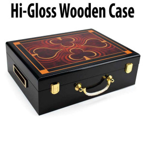500 capacity : Hi-Gloss Wooden Poker Casino Chip Case