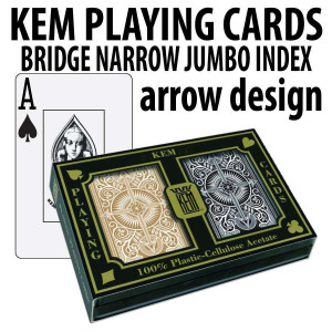 Kem Playing Cards Arrow Bridge Jumbo Black/Gold