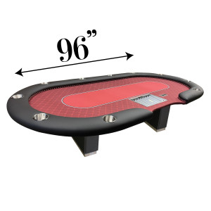 Poker Table SPS Manhattan Dealer - Red Crown Cloth  With Lockable Dealer Tray