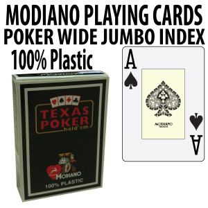 Modiano Texas Holdem Poker Wide Jumbo Index - Single Deck Black