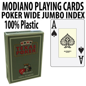 Modiano Texas Holdem Poker Wide Jumbo Index - Single Deck Gray