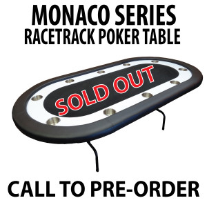 Monaco Series Black Folding Poker Table with White Racetrack