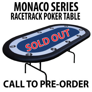 Monaco Series Blue Folding Poker Table with White Racetrack