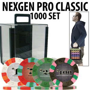 Nexgen Pro Classic Poker Chips 1000 W / Carrier and Racks