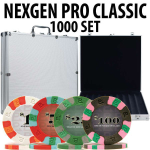 Nexgen Pro Classic Poker Chips 1000 W / Aluminum Case
