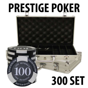 Prestige Poker Chips 300 Chip Set with Aluminum case