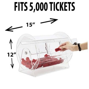 Raffle Drum ACRYLIC MEDIUM Holders up to 5,000 Tickets