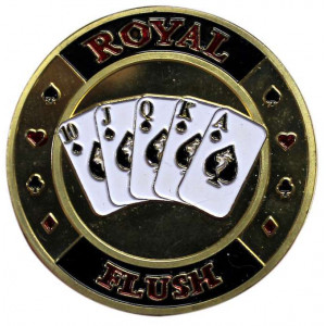 Poker Protector Card Guard Cover in Capsule :  Royal Flush Gold