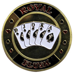 Poker Protector Card Guard Cover in Capsule :  Royal Flush Gold