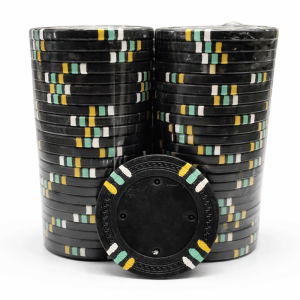 12 Stripe Non-Denominated 13.5g Poker Chips, 100-pack BLACK CLEARANCE