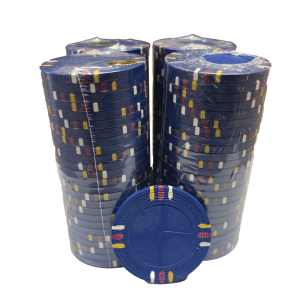 12 Stripe Non-Denominated 13.5g Poker Chips, 100-pack DARK BLUE CLEARANCE