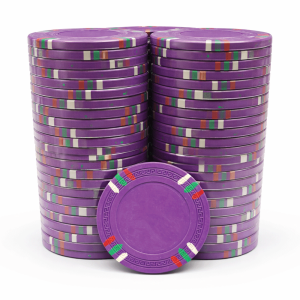 12 Stripe Non-Denominated 13.5g Poker Chips, 100-pack PURPLE CLEARANCE