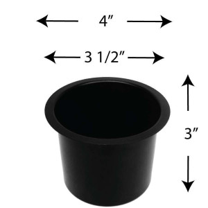 Aluminum Cup Holder Vivid Black Jumbo for Poker or Blackjack Table